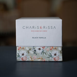 Charis and Rissa Black Vanilla Candle